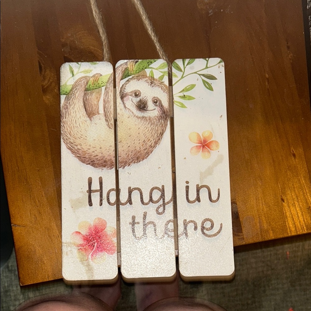 Charming Sloth Wall Decor - Cream and Brown